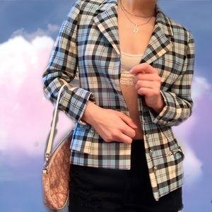 ESCADA pink/blue plaid blazer